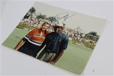 Michael Jordan Signed Photo with Caddy on Green in Pine Valley Shirt JSA ALOA