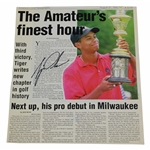 Tiger Woods Signed 1996 US Amateur Golf Week Magazine Cover JSA ALOA