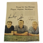 Arnold Palmer, Jack Nicklaus & Gary Player Signed Magazine Page JSA ALOA
