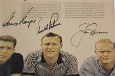 Arnold Palmer, Jack Nicklaus & Gary Player Signed Magazine Page JSA ALOA