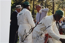 Sam Snead & Byron Nelson Signed Masters Photo With Caddies JSA ALOA