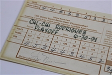 Jack Nicklaus & Chi-Chi Rodriguez Signed 1991 US Senior Open Playoff Scorecard JSA ALOA
