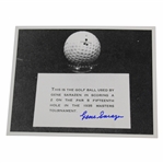 Gene Sarazen Signed 1935 Masters Double Eagle Ball B&W Photo JSA ALOA