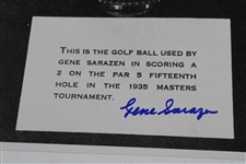 Gene Sarazen Signed 1935 Masters Double Eagle Ball B&W Photo JSA ALOA