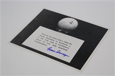 Gene Sarazen Signed 1935 Masters Double Eagle Ball B&W Photo JSA ALOA
