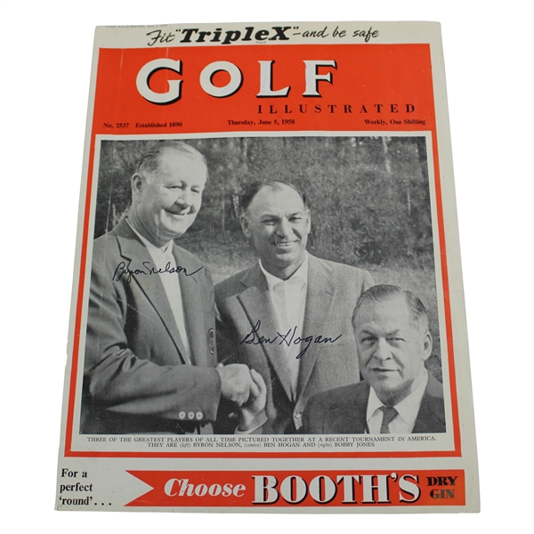 Ben Hogan & Byron Nelson Signed Golf Illustrated Cover JSA ALOA