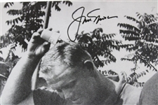 Jack Nicklaus Signed Dixie Cup of Water on Head B&W Photo JSA ALOA