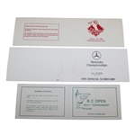 Seventeen (17) 1995 Mercedes Championship official Used Scorecards
