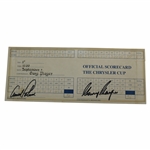 Arnold Palmer And Gary Player Signed 1986 Chrysler Cup Scorecard JSA ALOA