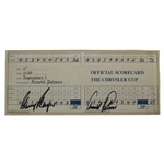 Arnold Palmer And Gary Player Signed 1986 Chrysler Cup Scorecard JSA ALOA