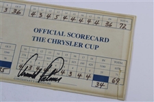 Arnold Palmer And Gary Player Signed 1986 Chrysler Cup Scorecard JSA ALOA