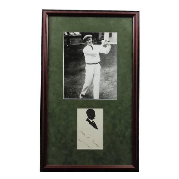 Jerome Travers Signed Cut with Photo Display - Framed PSA/DNA FULL Letter #AJ06025