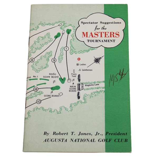 1954 Masters Tournament Spectator Guide - Sam Snead Winner