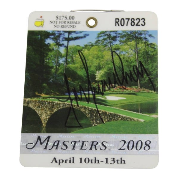 Trevor Immelman Signed 2008 Masters SERIES Badge #R07823 JSA ALOA