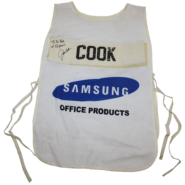 John Cook Samsung Tampa Bay Classic Caddy Bib w/Inscription - Linn Strickler Collection