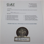 Champion Hale Irwin's 1979 US Open at Inverness Contestant Badge 