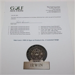 Hale Irwin's 1999 US Open at Pinehurst No. 2 Contestant Badge 