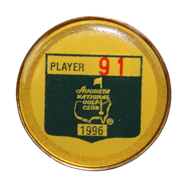 Hale Irwins 1996 Masters Tournament Contestant Badge #91 - Final Masters
