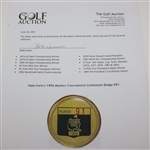 Hale Irwin's 1996 Masters Tournament Contestant Badge #91 - Final Masters