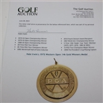 Champion Hale Irwin's 1975 Western Open 14k Gold Winners Medal