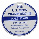 Hale Irwins 1994 US Open at Oakmont CC Contestant Bag Tag