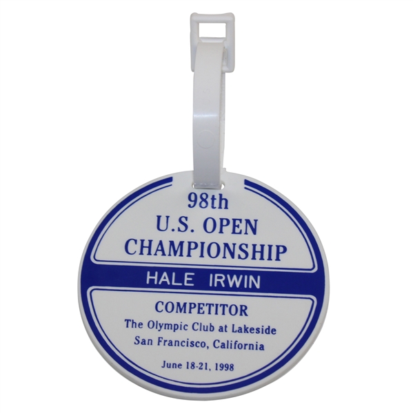 Hale Irwins 1998 US Open at The Olympic Club Contestant Bag Tag