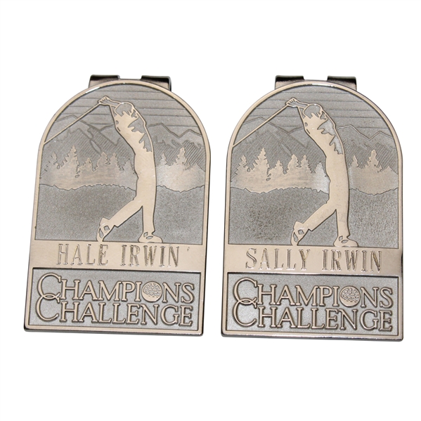 Hale Irwin & Wife Sally Irwins Undated Champions Challenge Money Clip/Badges