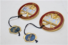 Hale Irwin's Pair of 1972 PGA Championship Circle Logo Red Badges