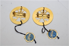 Hale Irwin's Pair of 1972 PGA Championship Circle Logo Red Badges