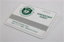 Hale Irwin's 1990 US Open at Medinah CC Contestant Guest Badge #00654