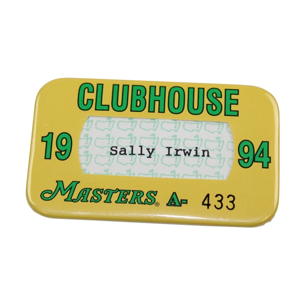 Sally Irwins 1994 Masters Tournament Clubhouse Badge #A-433