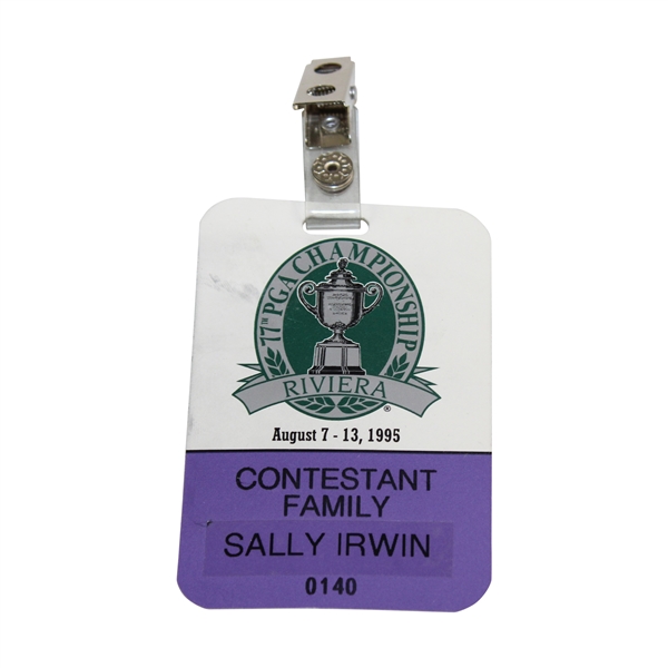 Sally Irwins 1995 PGA Championship at Riviera Contestant Family Badge #0140