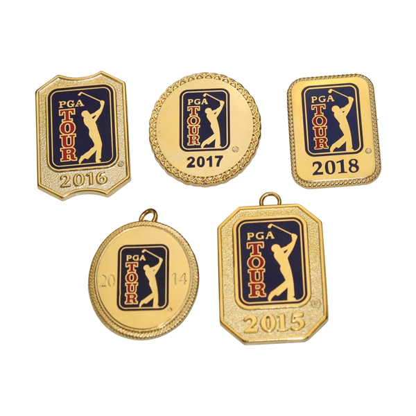 Hale Irwins 2014, 2015, 2016, 2017 & 2018 PGA Tour Pins