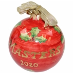 Hand-Painted 2020 Masters Tournament Red Ceramic Globe/Ornament in Original Box
