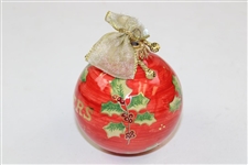 Hand-Painted 2020 Masters Tournament Red Ceramic Globe/Ornament in Original Box