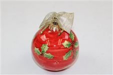 Hand-Painted 2020 Masters Tournament Red Ceramic Globe/Ornament in Original Box