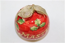 Hand-Painted 2020 Masters Tournament Red Ceramic Globe/Ornament in Original Box