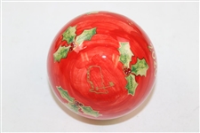 Hand-Painted 2020 Masters Tournament Red Ceramic Globe/Ornament in Original Box