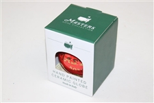 Hand-Painted 2020 Masters Tournament Red Ceramic Globe/Ornament in Original Box