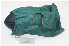 Augusta National Golf Club Premium Navy Leather Football by Links Kings w/Wood Stand in Bag