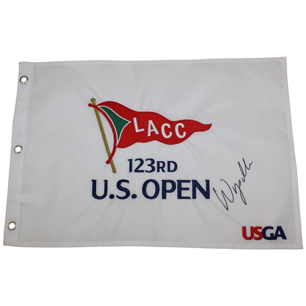 Wyndham Clark Signed 2023 US Open at LACC Official White Embroidered Flag JSA ALOA