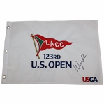Wyndham Clark Signed 2023 US Open at LACC Official White Embroidered Flag JSA ALOA