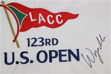 Wyndham Clark Signed 2023 US Open at LACC Official White Embroidered Flag JSA ALOA
