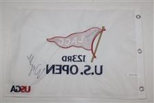 Wyndham Clark Signed 2023 US Open at LACC Official White Embroidered Flag JSA ALOA