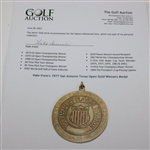 Champion Hale Irwin's 1977 San Antonio Texas Open Gold 10k Winner's Medal