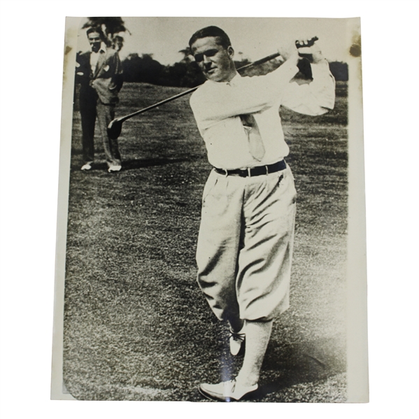 Circa Late 1940s Bobby Jones Posed Follow Through Oversize 11x14 B&W Photo