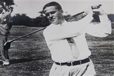 Circa Late 1940's Bobby Jones Posed Follow Through Oversize 11x14 B&W Photo