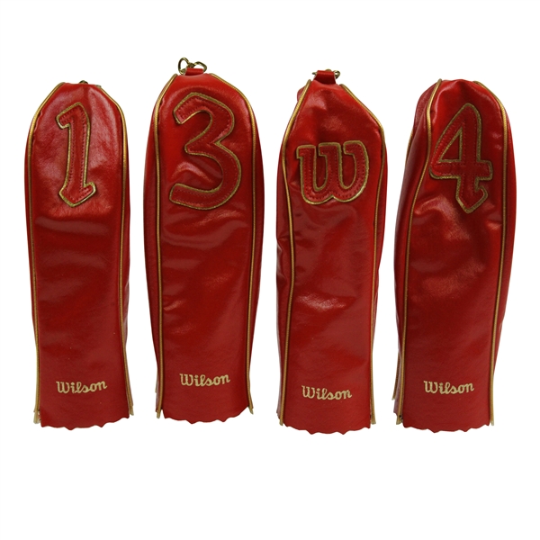 Four (4) Classic Wilson Staff Red Headcovers