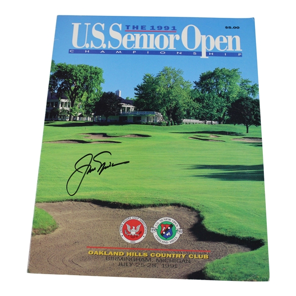 Jack Nicklaus Signed 1991 US Senior Open at Oakland Hills Program JSA ALOA
