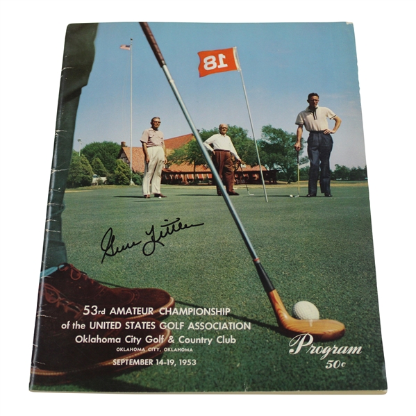 Gene Littler Signed 1953 US Amateur at Oaklahoma City G&CC Official Program JSA ALOA